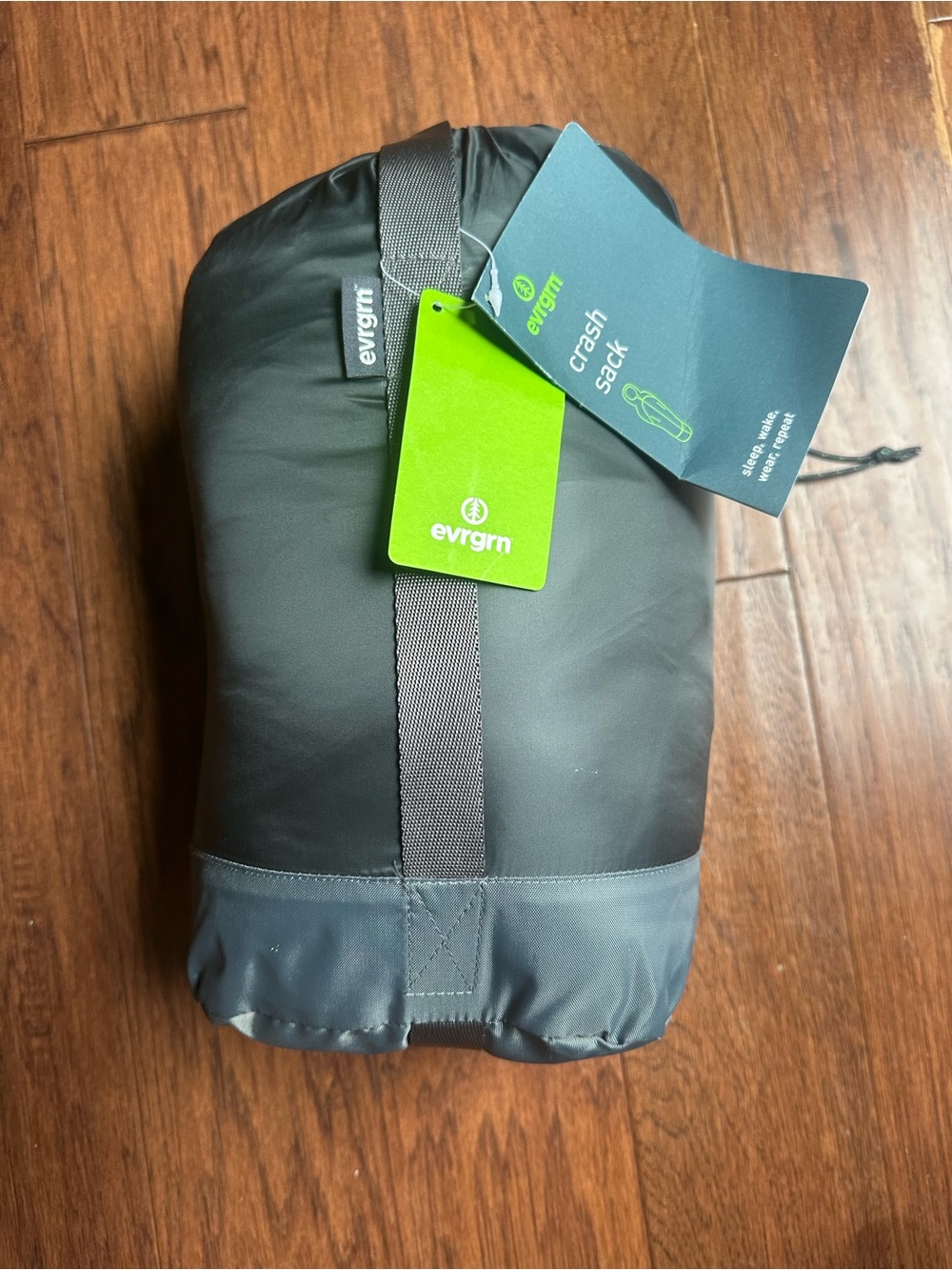 NWT REI Charcoal Grey and Navy Crash Sack Packable Dual Sleeping Bag and Jacket